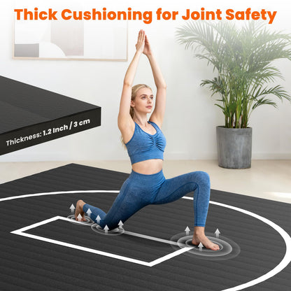 Kaoshan Foam/Inflatable Wrestling Mat - 10'x10' Wrestling Mats for Kids, Jiu Jitsu Mats for Home, Flow Space Mats BJJ, Roll-up Training Mats for Grappling, Martial Arts, Judo, Boxing, MMA 5'x10'/8'x8'/13'x13'