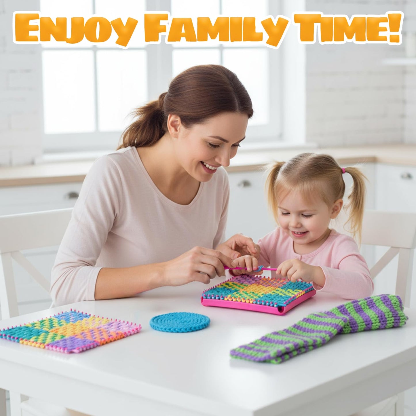 Oqqlin 800 Pcs Weaving Loom Refill Loops, 9 Inch Potholder Loops PU Elastic Colorful Loom Rubber Bands Colorful DIY Weaving Craft Bands for Kids Adults (10 Colors)