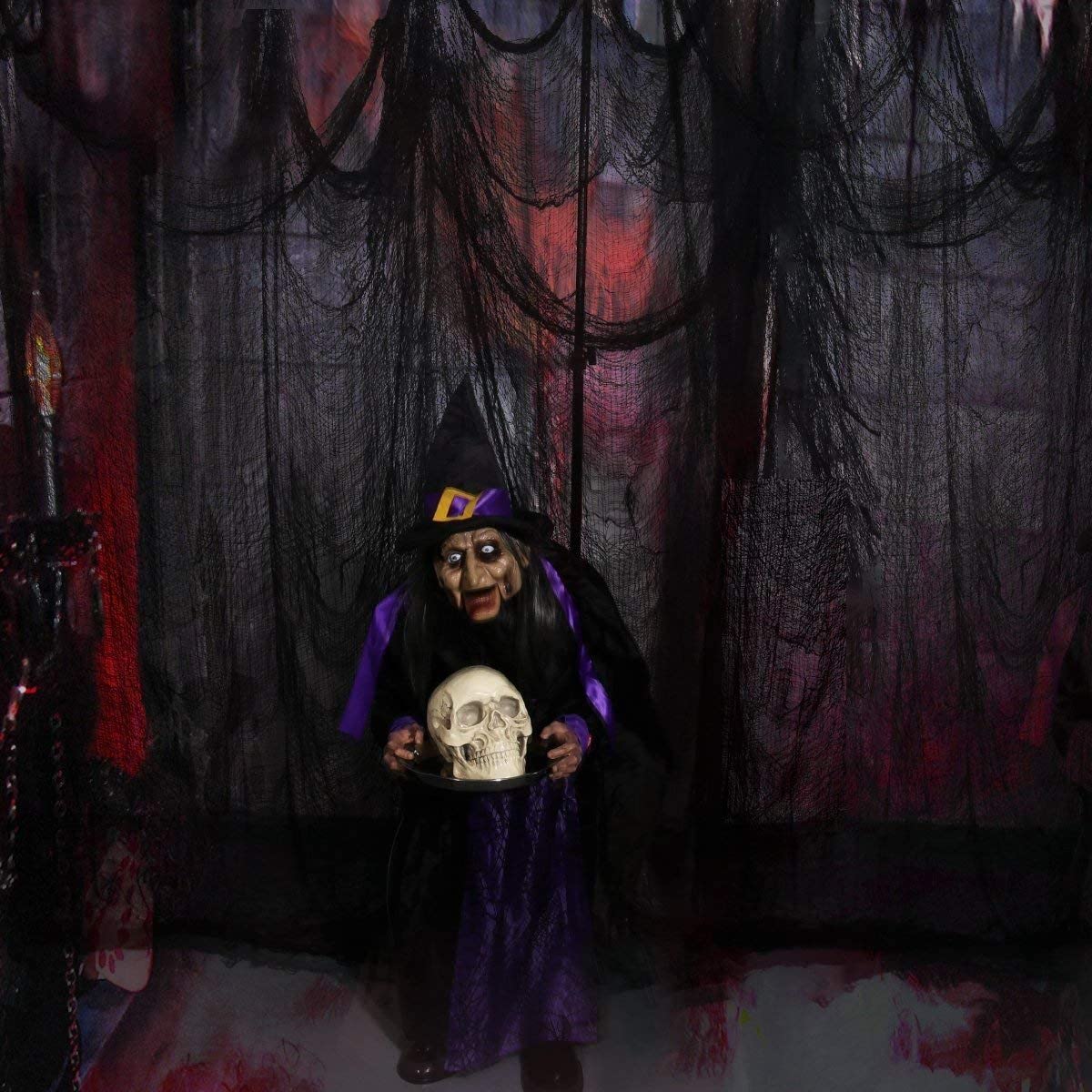 Niurui Halloween Black Creepy Cloth 315 x 79 inch Spooky Halloween Decoration for Haunted Houses Outdoor Party Supplies