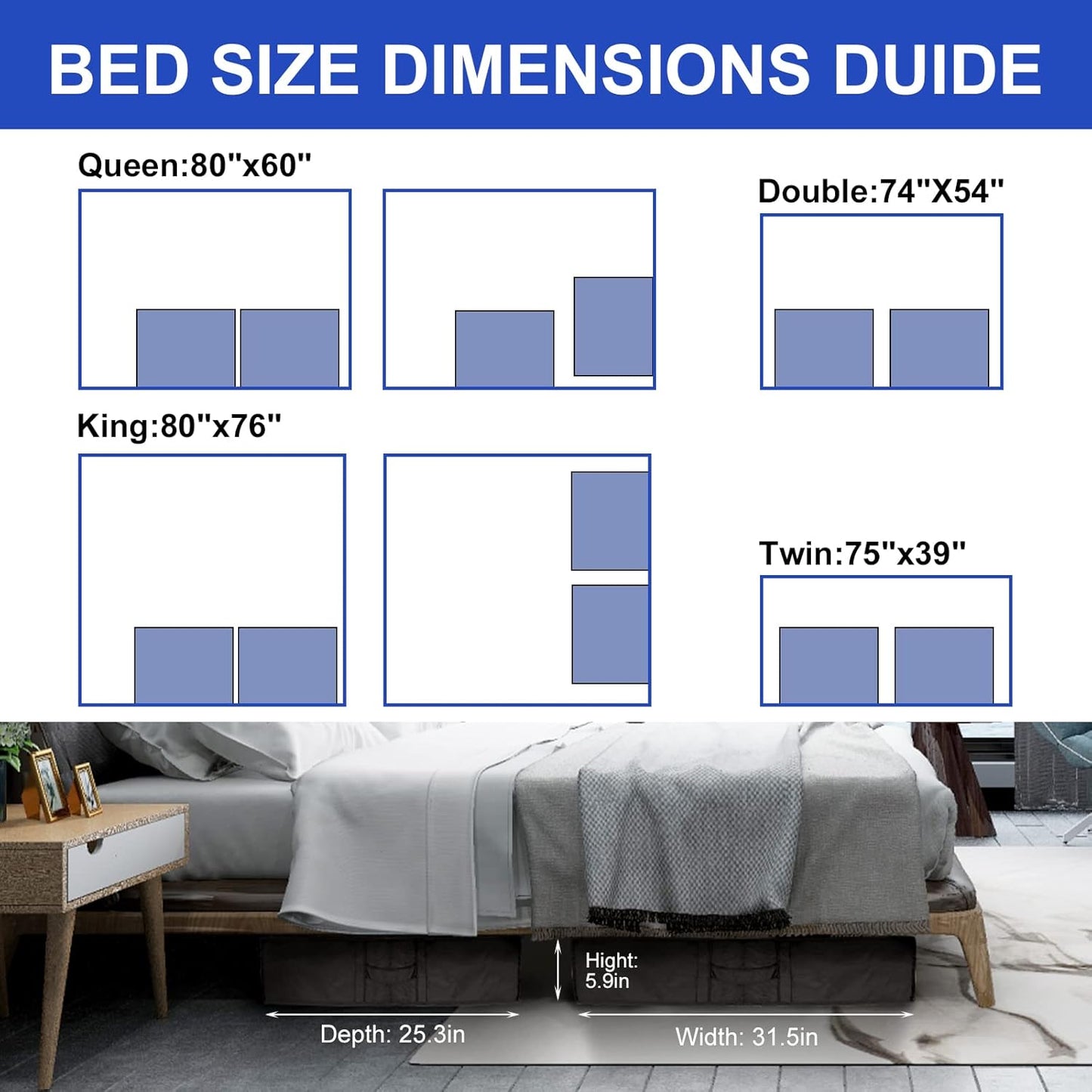 Surblue Under Bed Shoe Storage Organizer, Fits 24 Pairs of Shoes, Set of 2 with Clear Cover