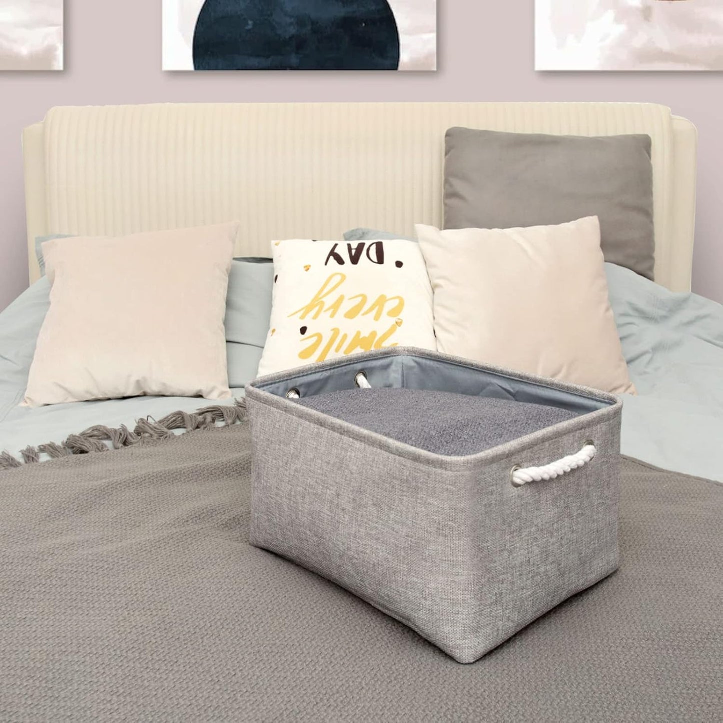 TheWarmHome Large Storage Bins - Fabric Storage Cubes for Organizing Shelves, Closet, Nursery, Laundry