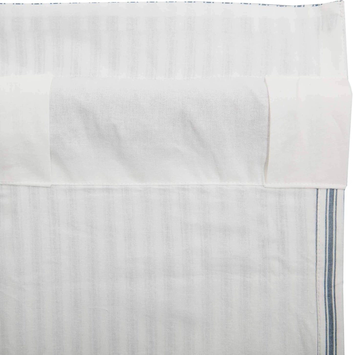 VHC Brands Sawyer Mill Blue Valance Curtain Lined Stripe for Kitchen or Dining Room Windows 16x72