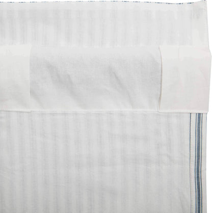 VHC Brands Sawyer Mill Blue Valance Curtain Lined Stripe for Kitchen or Dining Room Windows 16x72