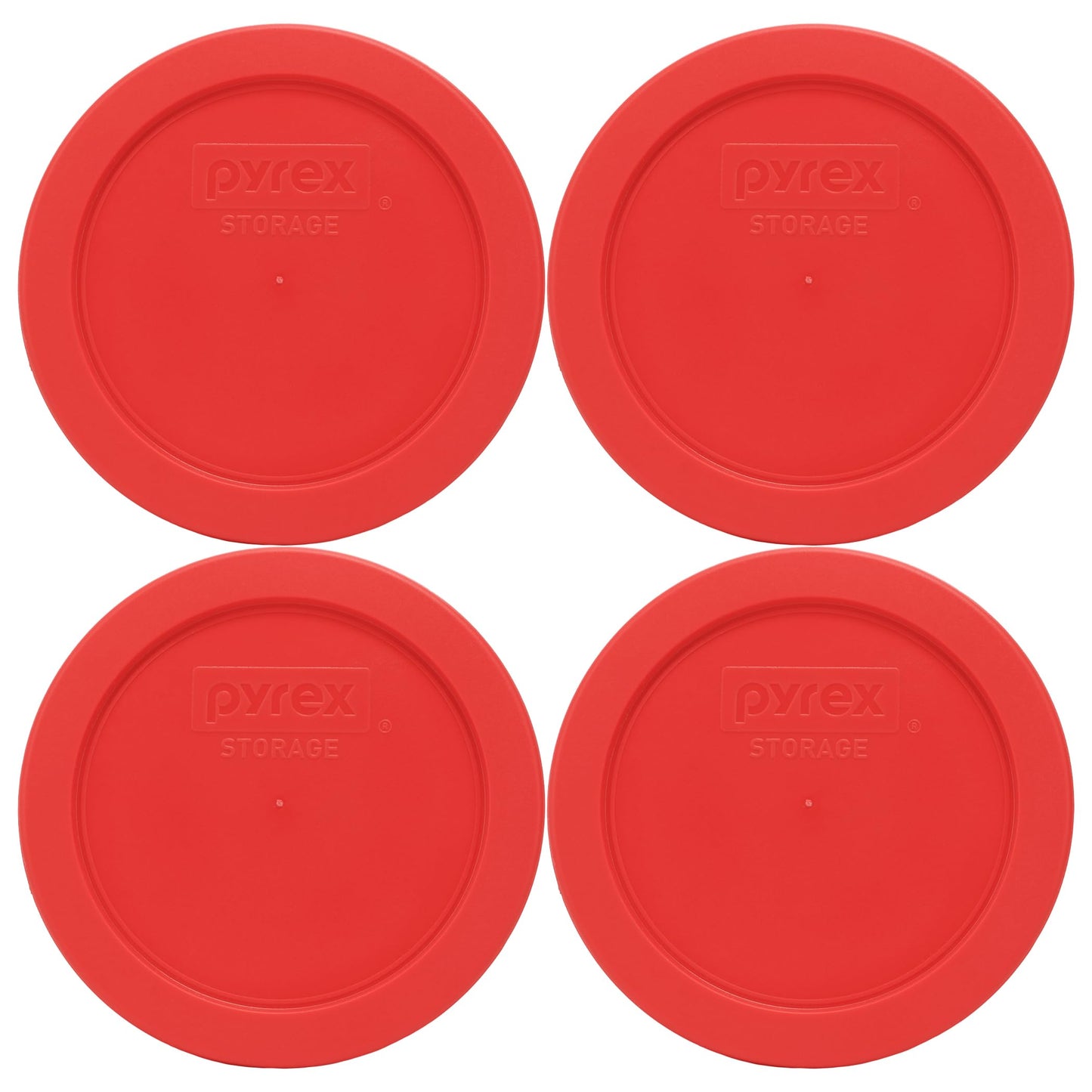 Pyrex 7201-PC 4-Cup Red Food Storage Replacement Lids (4-Pack) Perfect for Meal Prep, Organization, Food Storage and so Much More - Made in USA