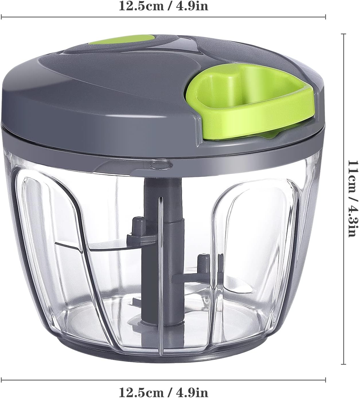 Food Chopper Vegetable Cutter - Cambom Hand String Chopper for Onions, Fruits, and Nuts, BPA Free Material (Gray)