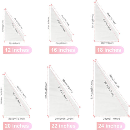 VolksRose 18-Inch Disposable Piping Bags - 100 Pcs Anti-Burst, Non-Slip Design for Cake Decorating & Icing