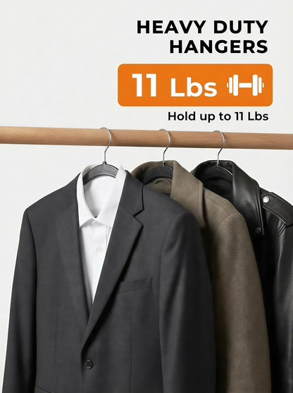 SMARTOR Plastic Hangers - Heavy Duty Slim Clothes Hangers with 360° Swivel Hook | 50 Pack - Black