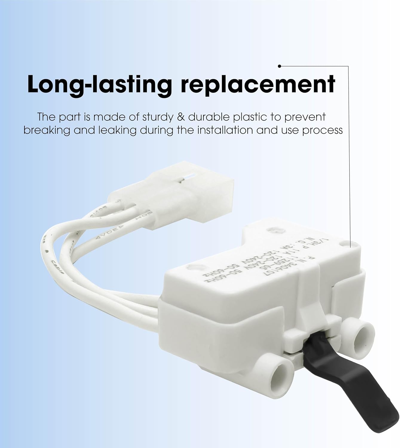 Replacement Part WP3406109 Dryer Door Switch - Compatible with Whirlpool Kenmore Maytag Roper Estate Sear