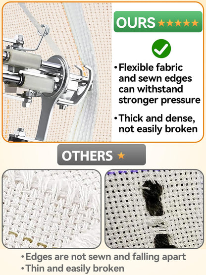 85" × 118" Large Overlocking Tufting Cloth with Marked Lines- Primary Monk's Cloth Punch Needle Fabric for DIY Rug-Punch Tufting Gun
