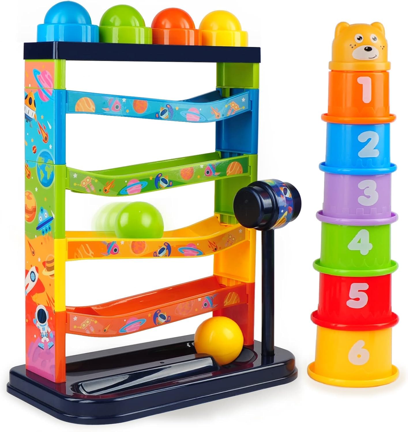 YVV Pound a Ball for Toddlers Boys and Girls STEM Developmental Educational Fun Learning Toy,Activity Toys,Hammer Pounding Toy Exercise Kids,Great Birthday Gift