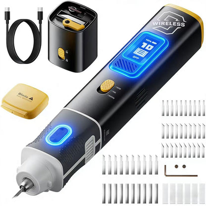 SPYOAMGHK 40kHz Wireless Ultrasonic Cutter Machine with Smart Cutting, 30W Handheld Ultrasonic Knife for 3D Printing, Plastic, Resin, Carbon Fiber Trimming - Auto Start Stop & Turbo Cooling