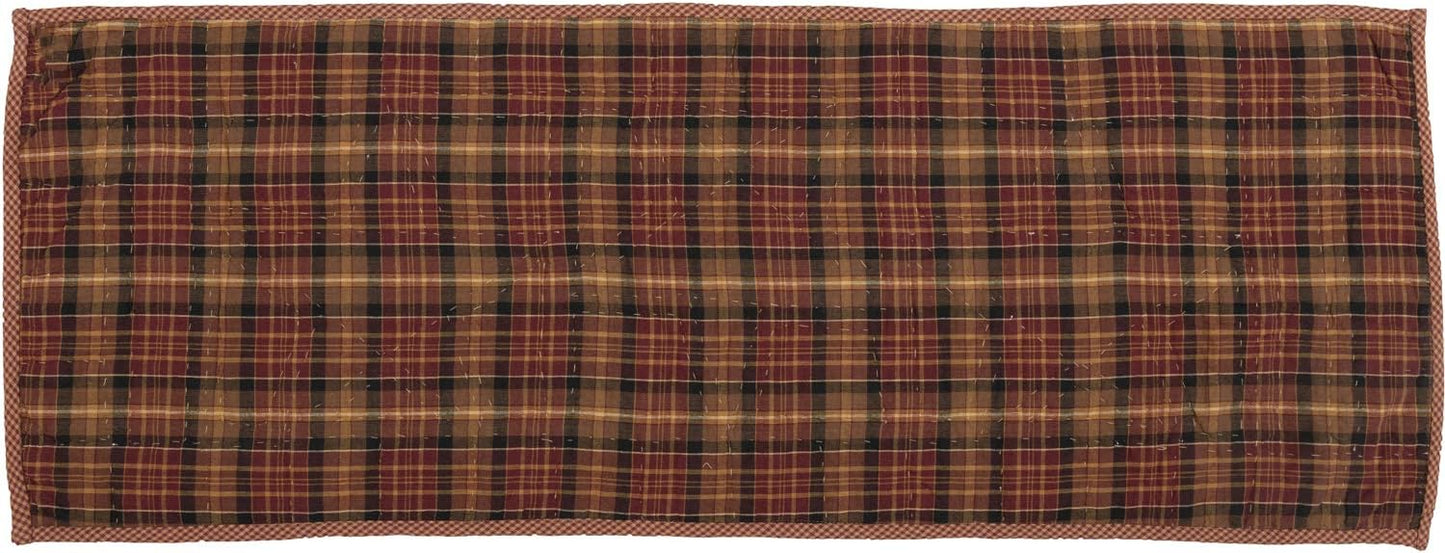 VHC Brands Abilene Country Red Independence Day Patchwork Rect Star Quilted Runner 13x36