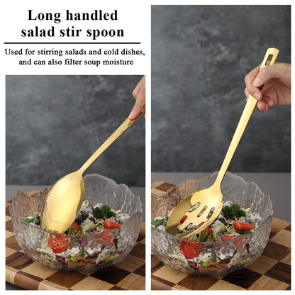 Evanda Gold Kitchen Utensils Set 6pcs, Titanium Plating Stainless Steel Cooking Utensils Set, Heavy Duty Kitchen Tools Spatulas Set, Home Essentials Kitchen Gadgets Accessories