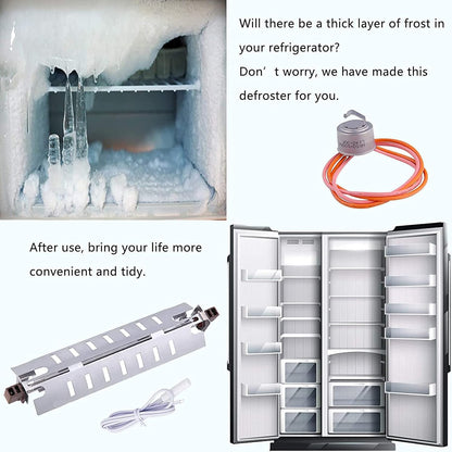 Refrigerator Defrost Heater WR51X10055, Temperature Sensor WR55X10025, Defrost Thermostat WR50X10068 Compatible with GE