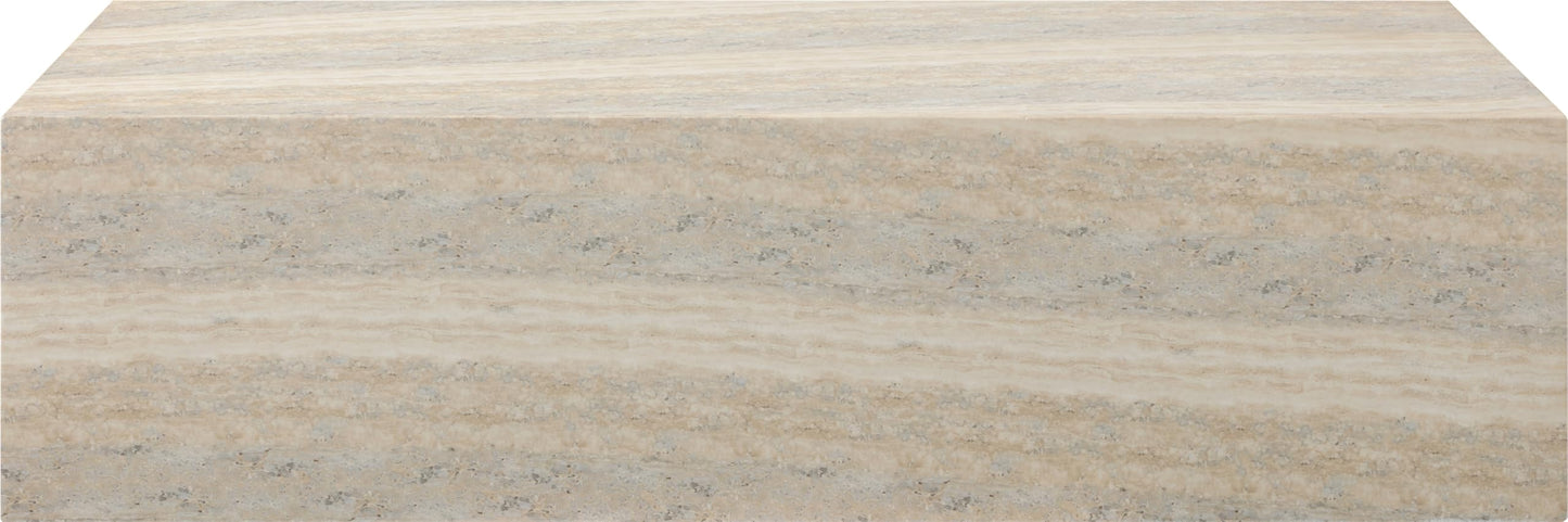 Meridian Furniture Piazza Travertine Finish Concrete Indoor/Outdoor Coffee Table