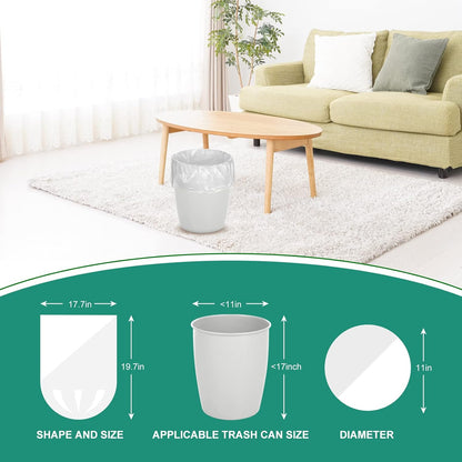 Magesh 4 Gallon Trash Bags - Strong & Thick, Unscented, Leakage-Free | 15L, Clear, 105 Count for Bathroom & Office