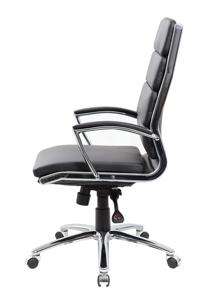 Boss Office Products CaressoftPlus Executive Chair, Traditional, Metal Chrome Finish (B9471-BK)