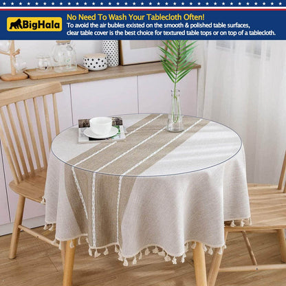 60 x 90 " Clear Plastic Table Protector Thick Wipeable PVC Vinyl Tablecloth Furniture PVC Protective Desktop Liners Cover Waterproof Dining Tabletop Protection Desk Top Blotter Under Grill Mat Pad