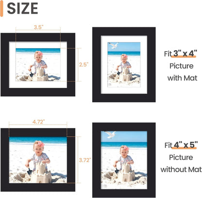 Upsimples 4x5 Picture Frame - Versatile Display for 3x4 or 4x5 Photos | Black, 1 Pack