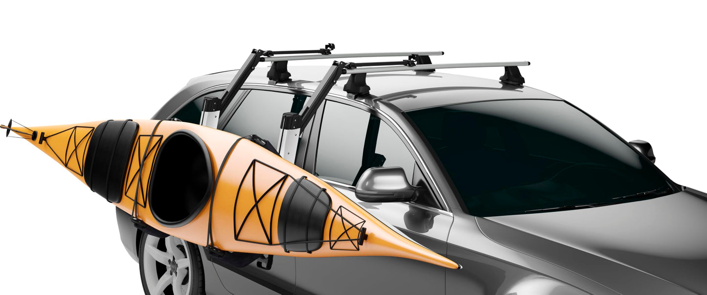 Thule Hullavator Pro kayak roof rack mount NEW - Lift-assisted kayak rack - 40 lbs of weight assistance - Waist high watercraft carrier - Corrosion-resistant cradles - Bow and stern tie-downs included