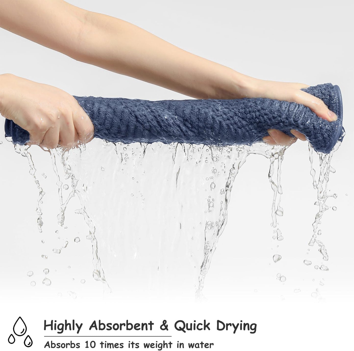 18 Set-6 Sheets,6 Towels,6 Set Pcs Purple Blue Family Towels Bath Hand Washcloths Soft Polyester Towels Absorbent