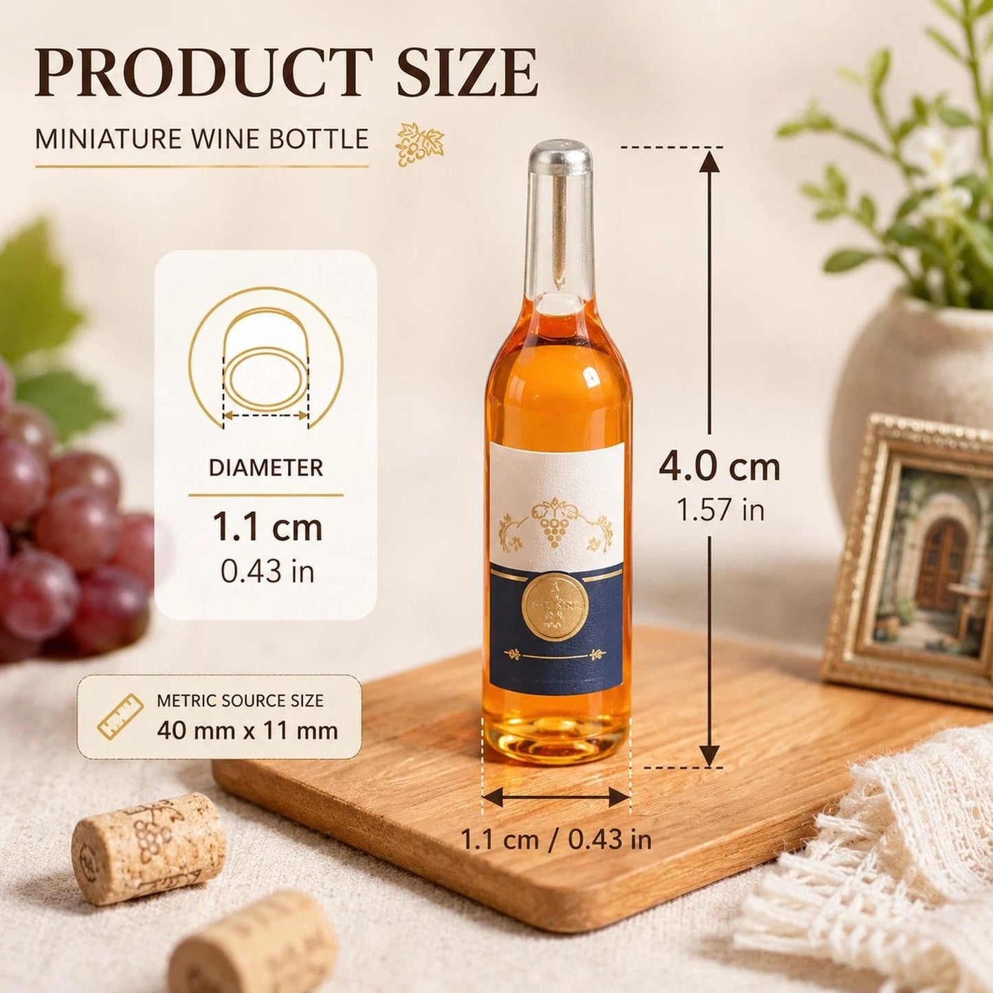LOGOFUN 50pcs Miniature Wine Bottle Mini Fake Beer Bottles Toys Tiny Drink Accessories for Dollhouse Food Play Decorations