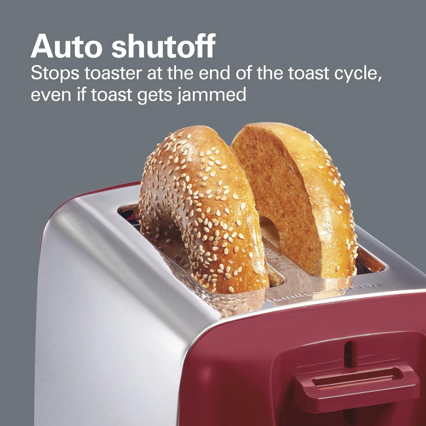 Hamilton Beach 2 Slice Toaster, Extra Wide Slots, Shade Selector, Auto-Shutoff, Cancel Button, Toast Boost, Red