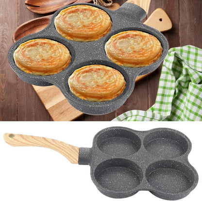 Egg Frying Pan, 4 Hole Non-Stick Omelet Pan, Easy Clean Aluminium Alloy Cooker for Breakfast