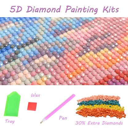CDYCNXZ Blue Heron Diamond Art Kit for Adults, Nature Wildlife Animal Diamond Painting for Beginners, Bird Round Gemstone Artwork Home Wall Decoration 12x16 inch