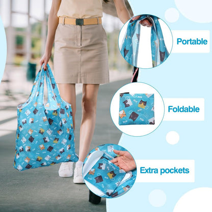 Paterr 50 Pack Reusable Grocery Bags Foldable Shopping Bags Bulk Washable Grocery Tote with Carry Pouch for Groceries(Classic)
