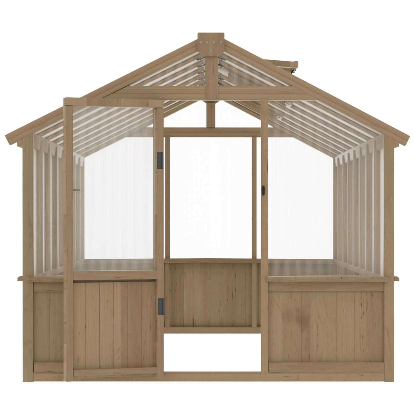 BlueWish 8x16FT Wood Greenhouse, Greenhouses with Cedar Frame, 6MM Thick Polycarbonate Panel, Wooden Green House with Adjustable Vent, Greenhouse for Outdoor, Patio, Garden, Backyard