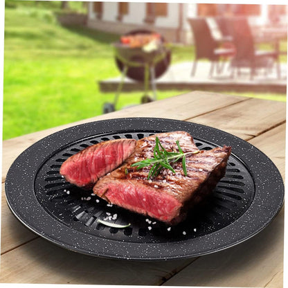 Portable Gas Stove Iron Baking Pan, Korean BBQ Grill, Non Stick Grill Pan, Carbon Steel Cake Pan