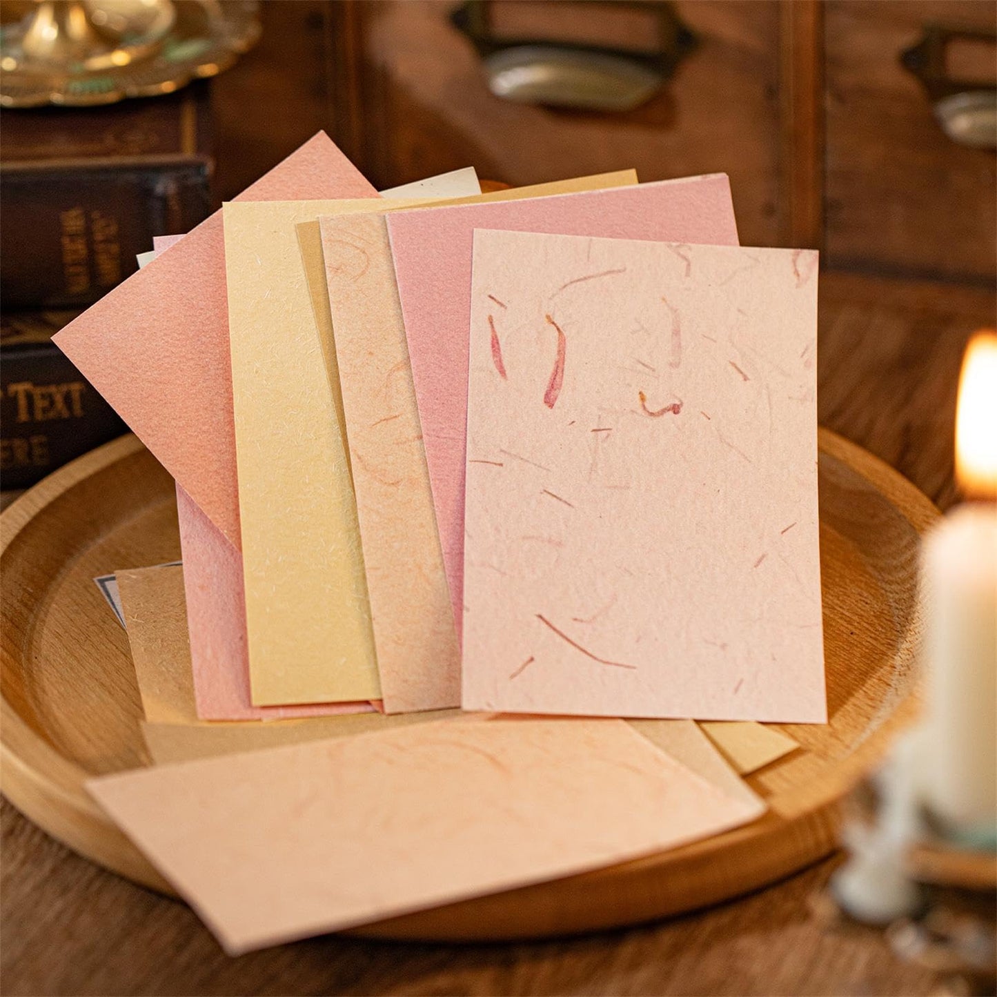 QCTC Textured Paper Pack - 100 Sheets Vintage Craft Paper for Scrapbooking, Bullet Journal, Collage & Card Making (4.72"x3.15")