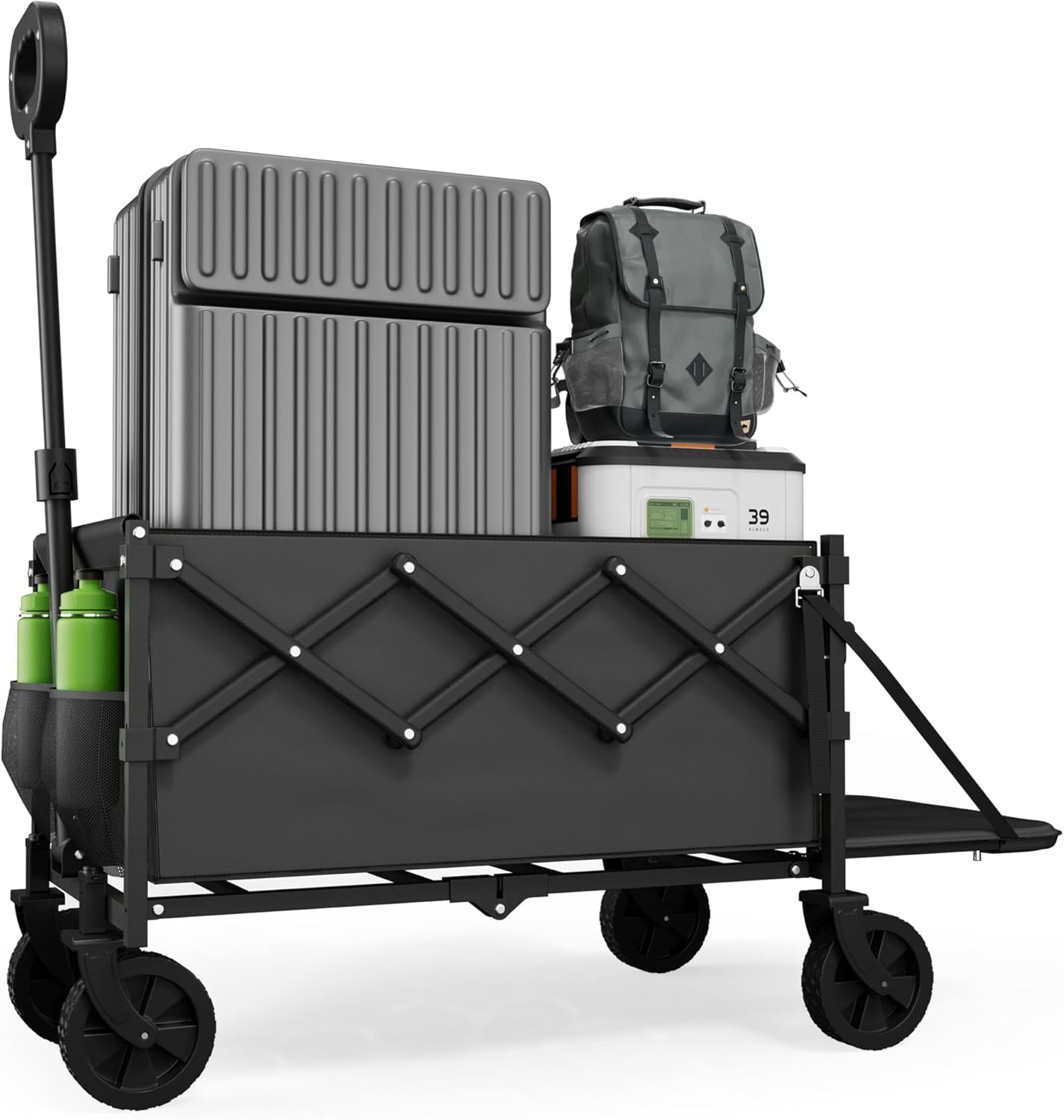 350lbs Small Collapsible Wagon with Tailgate, Wagons Carts Foldable with Capacity, Lightweight Portable Utility Wagon