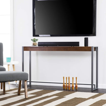SEI Furniture - Holly & Martin Macen Console - Dark Tobacco with Gunmetal - Transitional Design, Brown Iron and Wood - Ideal for Entryway, Living Room (CM9912)