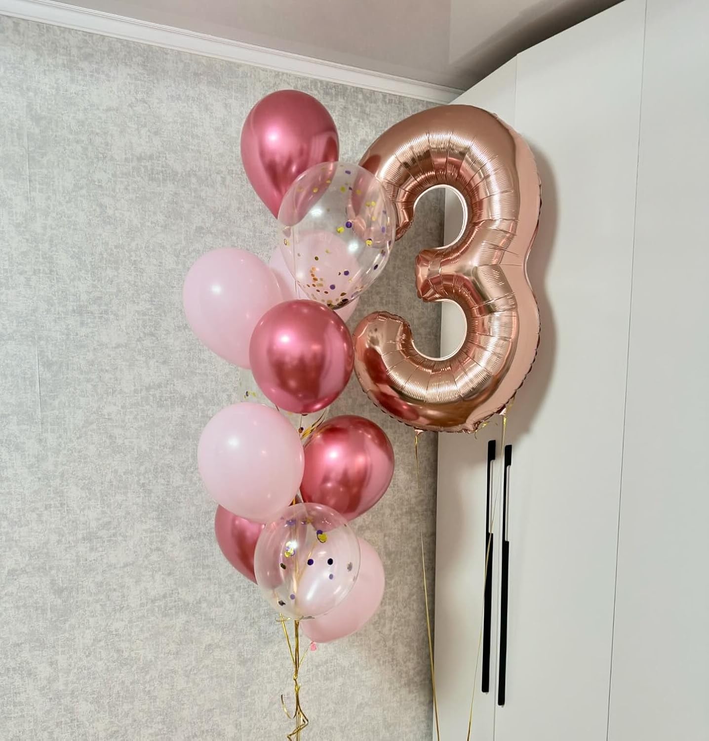 Rose Gold Number 17 Balloon - 40 Inch 17th Birthday Decorations for Girls & Boys