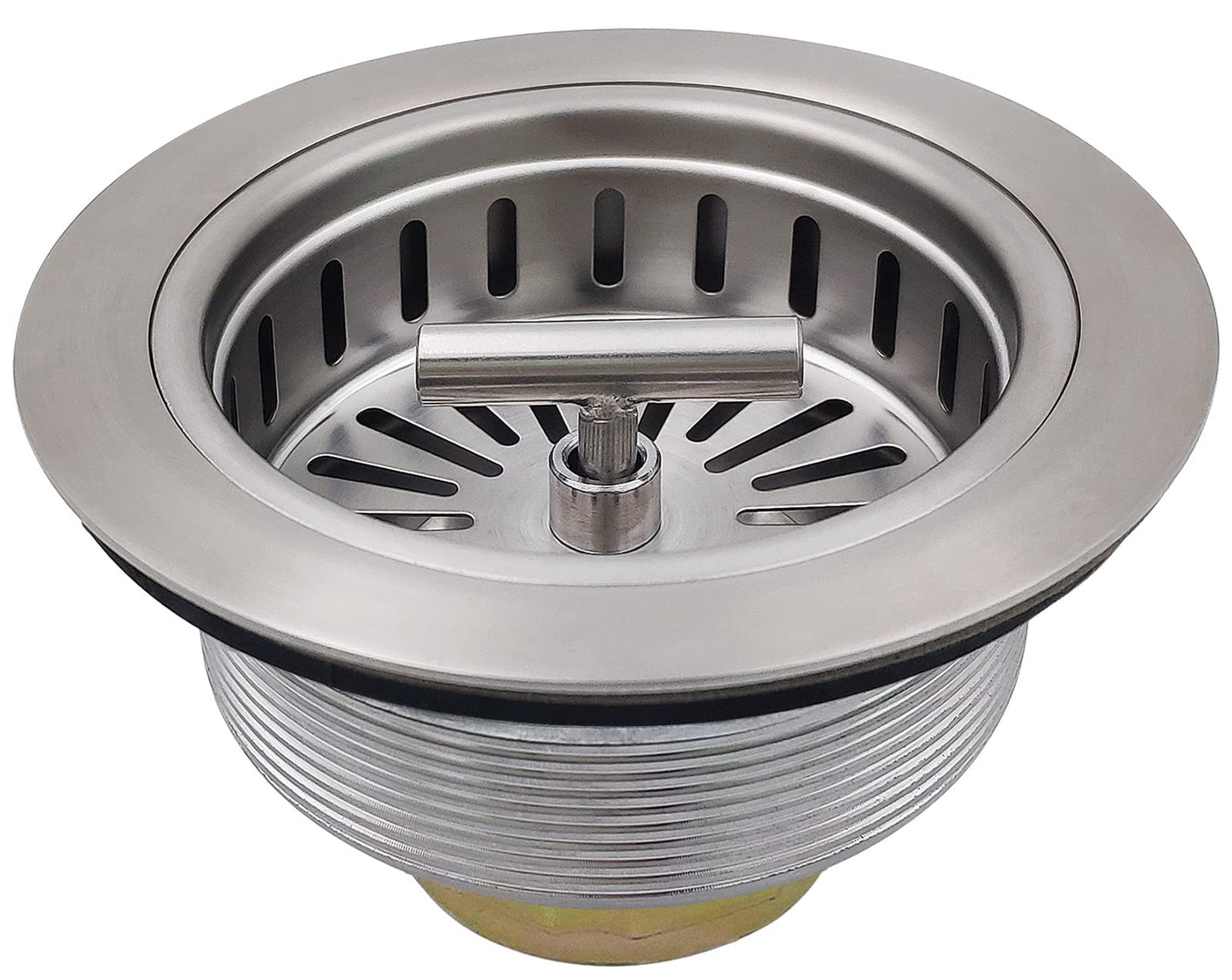 EADOT 3-1/2 Inch Brushed Nickel Sink Strainers for Kitchen Sink, Stainless Steel Kitchen Sink Drain Strainer Assembly with Strainer Basket And Drain Stopper, US Standard Kitchen Sink Drain Replacement