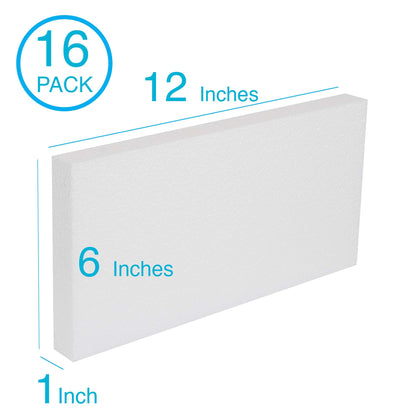 Silverlake 6x12x1 Craft Foam Boards for Styrofoam Sheet Projects (16-Pack)