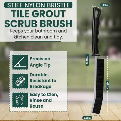 Crevice Cleaning Brush Set – 6Pcs Hard Bristle Cleaning Tools for Grout, Tile Floors, Gaps & Narrow Spaces – Small Grout Scrub Brush for Cleaning Bathroom, Shower, Window Tracks, Kitchen