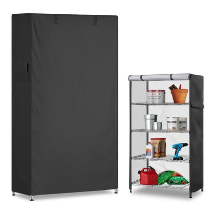 Dalema Storage Shelf Cover,Outdoor Heavy Duty 600D 36''W x 14''D x 54''H Dustproof Waterproof Shelf Covers for Wire Shelving,Storage Rack Cover with Zipper