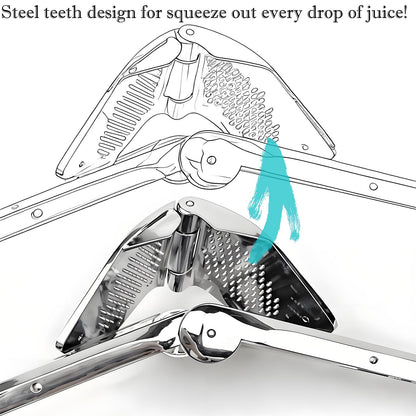 Heavy Duty Lemon Squeezer Stainless Steel - Max Extraction Manual Juicer - Easy Squeeze Fold-Flat Lime Citrus Handheld Juice Extractor