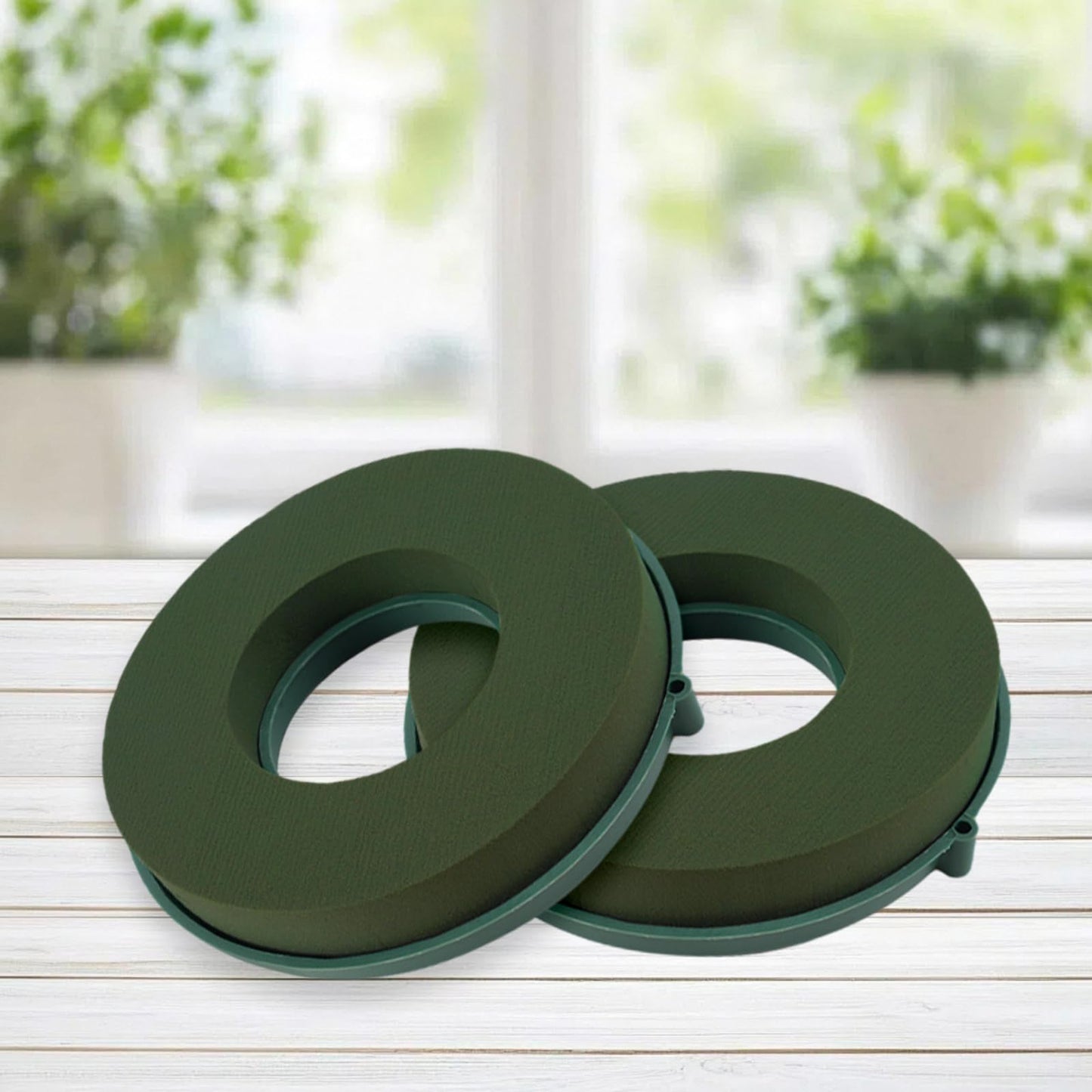 ZOFORTY 8PCS Floral Foam Rings 6 Inch Round Floral Wet Foam Ring Flower Arrangement Kit for Florist Wedding Foam Decoration, Green