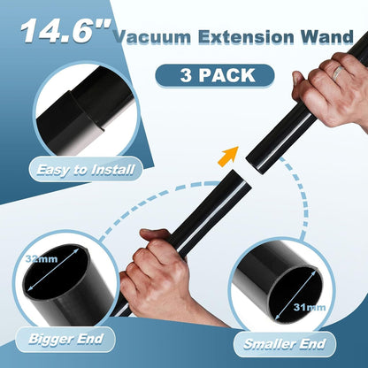 12 1-1/4" Pcs Universal Vacuum Attachment Kit, Vacuum Hose Adapter, Vacuum Cleaners Accessories with Horse Hair Brush