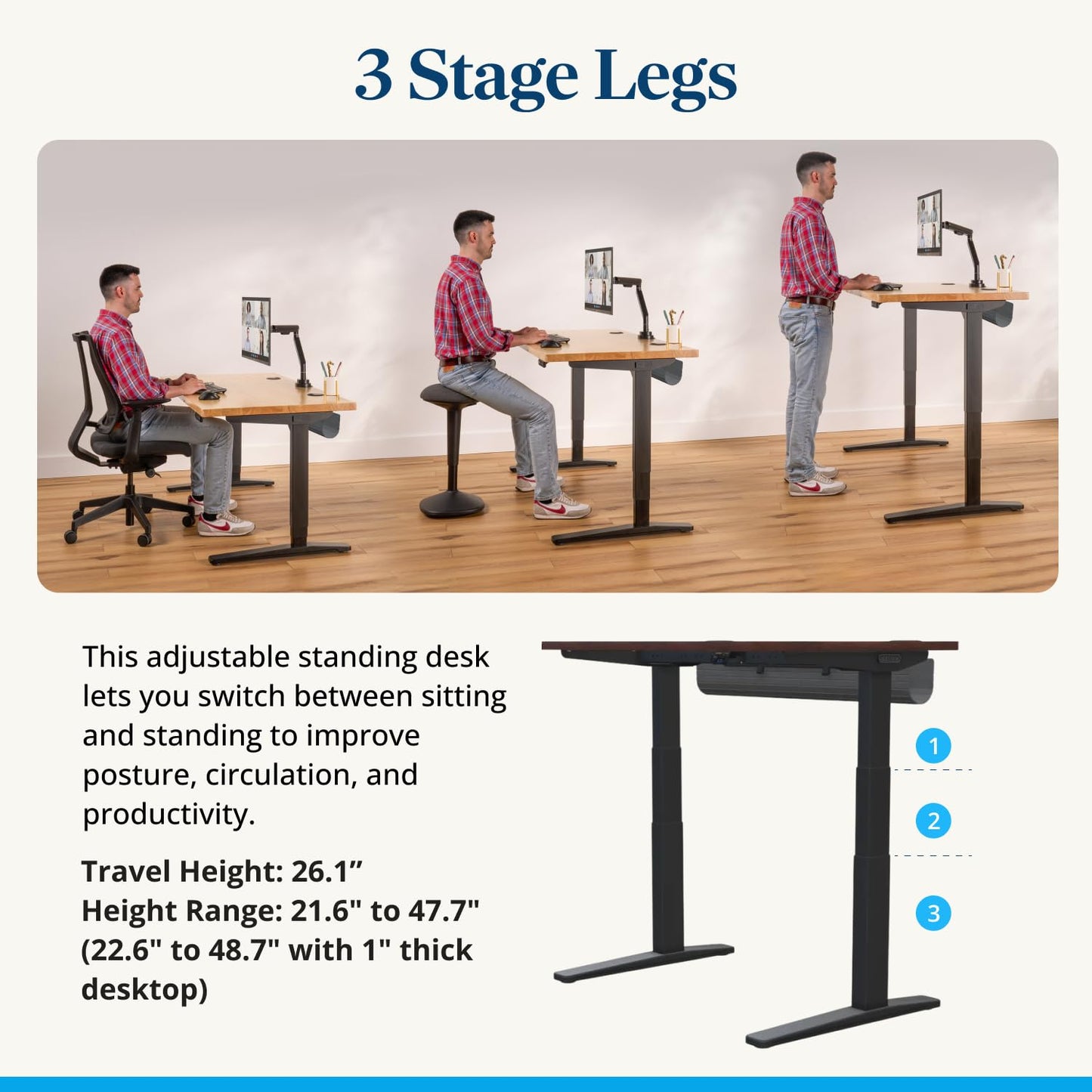UPLIFTDESK V3 2-Leg Black Laminate Wood Standing Desk – Adjustable Height, Advanced 1-Touch Memory Keypad, Under Desk Cable Management, Wire Grommets & Rocker Board (Black C-Frame, 72 x 30 inch)
