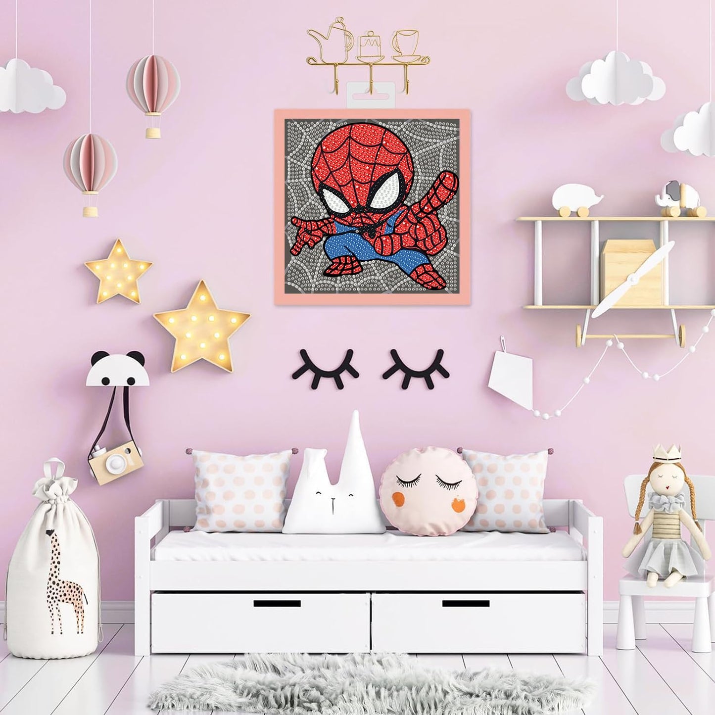 Sretoul 4 Pack Cartoon Diamond Art Kits for Kids-Cartoon Diamond Art Painting Kits for Girls, Crafts for Kids Ages 4-8 for Home Wall Decor Present 6X6 inch