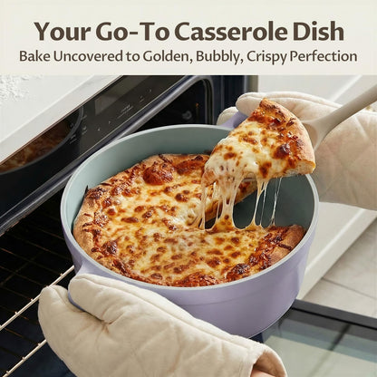 5.7 Quart Nonstick Stock Pot with Lid, BEZIA Ceramic Soup Pot for Family Cooking, Induction Cooking Pot with Smart-Vent Braising, Easy Cleanup, Perfect for Side Dishes, Daily Meals & Camping