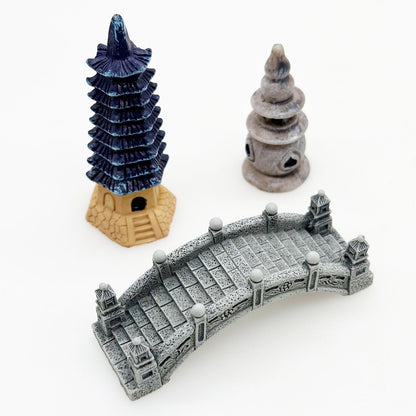 Cayway Outdoor Fairy Garden Miniatures Mini Zen Garden Accessories, Artificial Garden Grass, Model Trees, Mini Garden Ornaments, Bonsai Decorative Craft Tools Kit