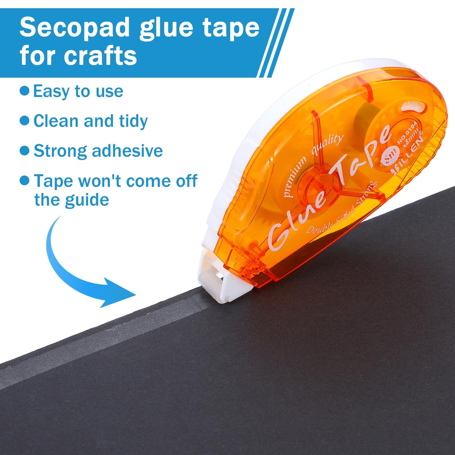 20 Pcs Double Sided Tape Roller, 3 Colors Permanent Adhesive Craft Tape Glue Runner for Scrapbooking, Photo, Gift Wrapping, 0.3IN x 26FT