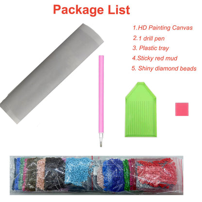 Lvmuu Hedgehog Diamond Art Kits for Adults, 5D Cute Animal Flowers Diamonds Painting Kits for Beginners, Fantastic DIY Full Round Drill Beads Gem Art Paint By Numbers Crafts Home Wall Decor 30x40cm