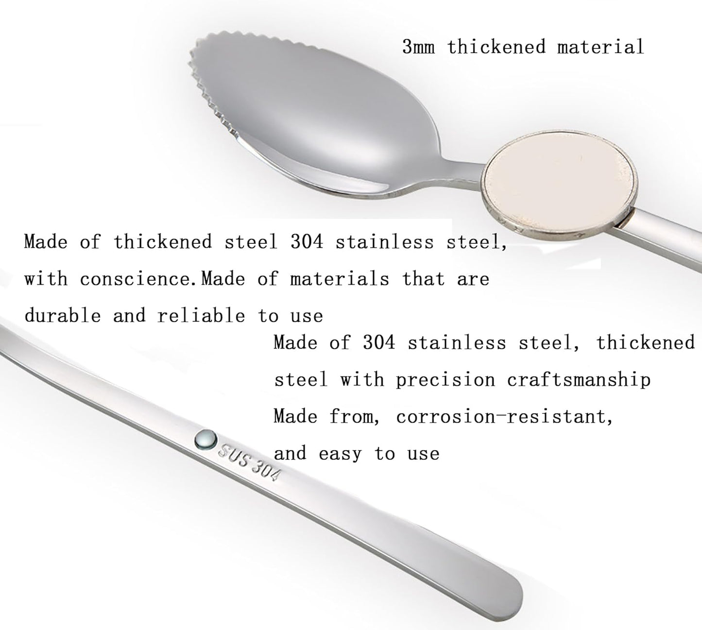 2pcs Stainless Steel Grapefruit Spoons with Serrated Edge, Kitchen Tools for Citrus Fruits, Desserts